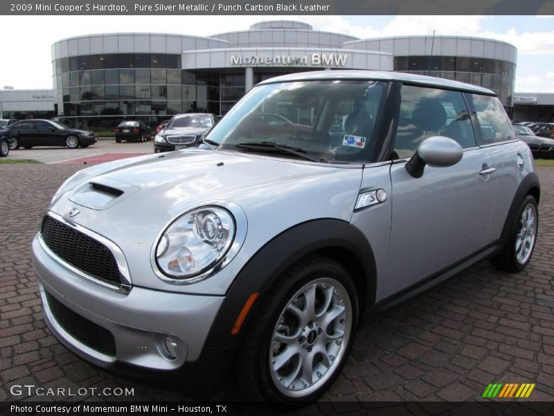 Pure Silver Metallic / Punch Carbon Black Leather 2009 Mini Cooper S Hardtop
