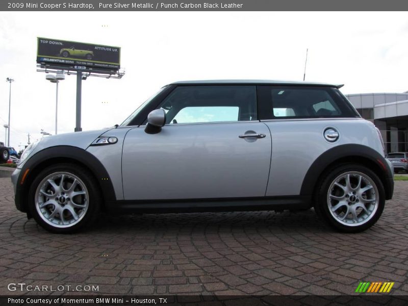 Pure Silver Metallic / Punch Carbon Black Leather 2009 Mini Cooper S Hardtop