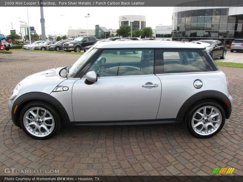 Pure Silver Metallic / Punch Carbon Black Leather 2009 Mini Cooper S Hardtop
