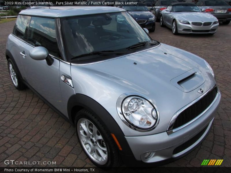 Pure Silver Metallic / Punch Carbon Black Leather 2009 Mini Cooper S Hardtop