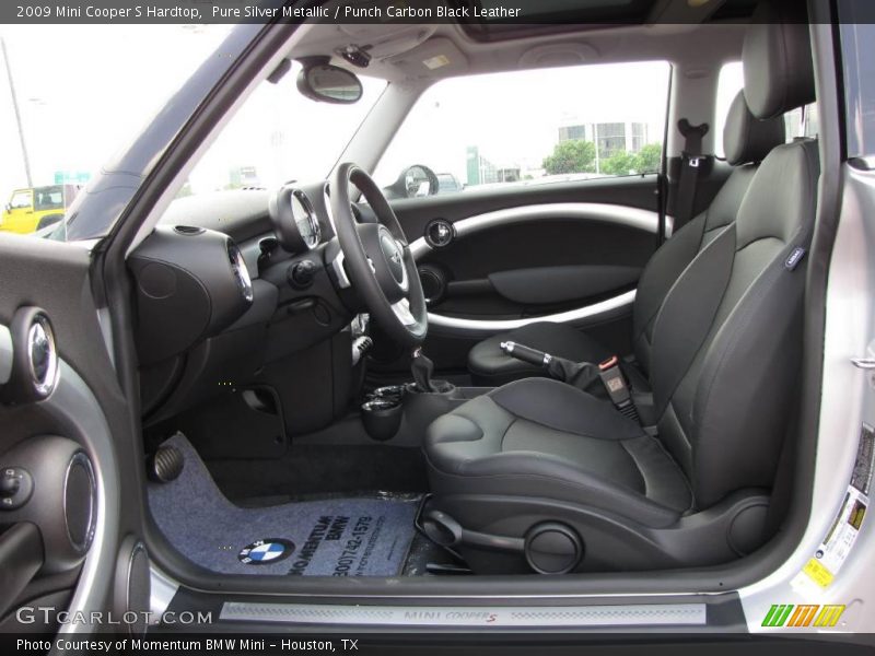 Pure Silver Metallic / Punch Carbon Black Leather 2009 Mini Cooper S Hardtop