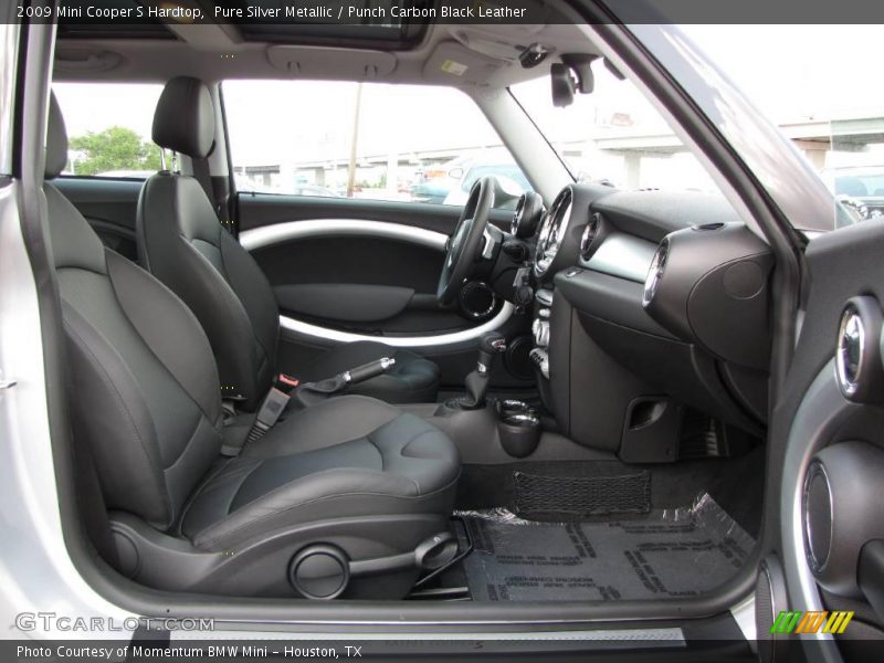 Pure Silver Metallic / Punch Carbon Black Leather 2009 Mini Cooper S Hardtop