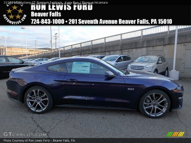 Kona Blue / Ebony w/Alcantara 2018 Ford Mustang GT Premium Fastback