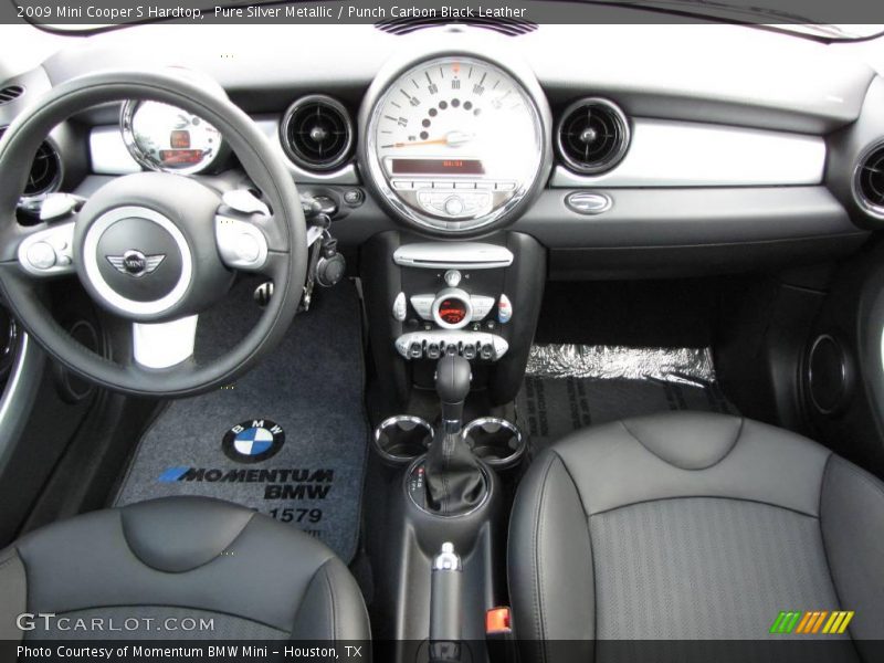 Pure Silver Metallic / Punch Carbon Black Leather 2009 Mini Cooper S Hardtop