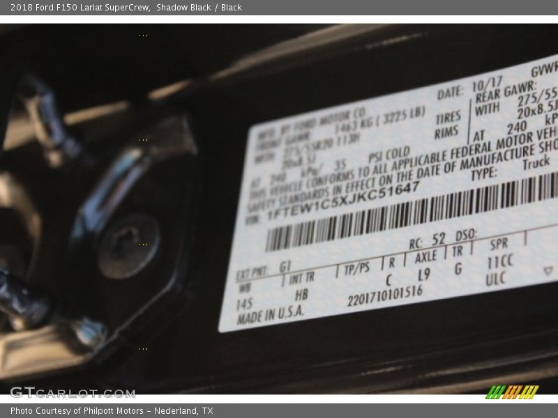 Shadow Black / Black 2018 Ford F150 Lariat SuperCrew
