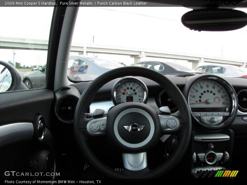 Pure Silver Metallic / Punch Carbon Black Leather 2009 Mini Cooper S Hardtop