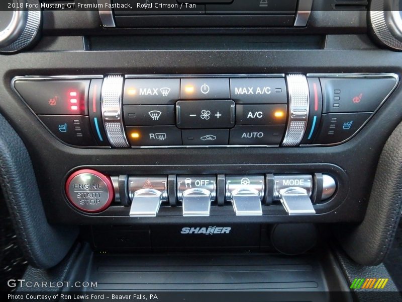 Controls of 2018 Mustang GT Premium Fastback