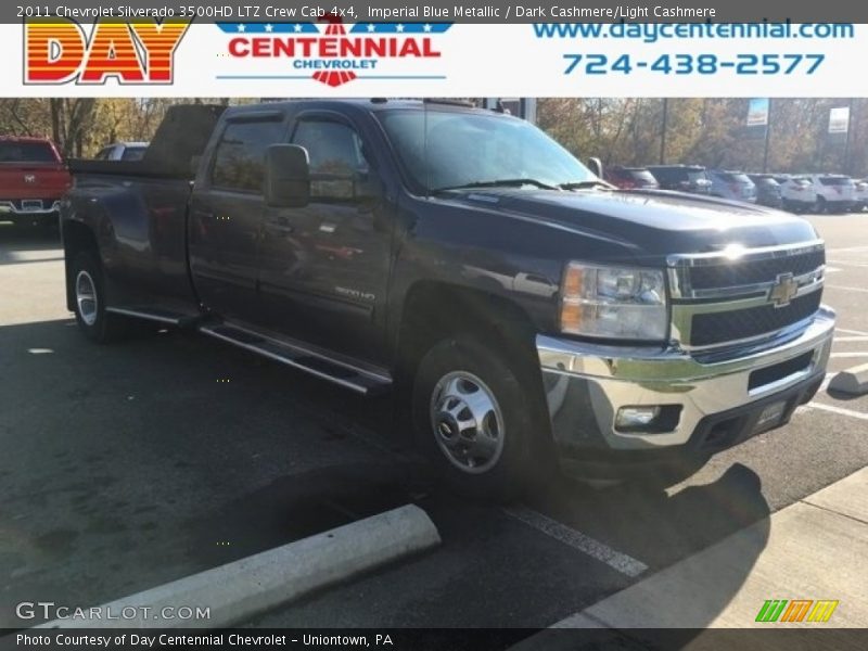 Imperial Blue Metallic / Dark Cashmere/Light Cashmere 2011 Chevrolet Silverado 3500HD LTZ Crew Cab 4x4