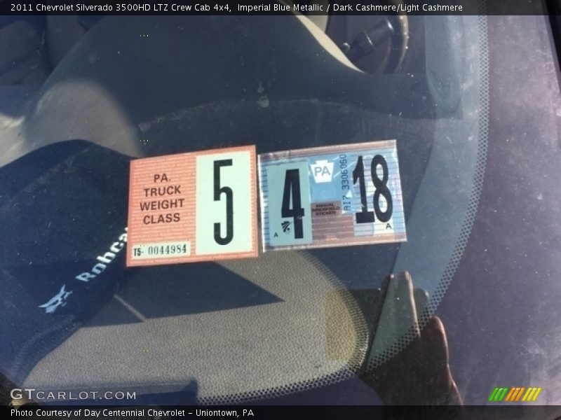 Imperial Blue Metallic / Dark Cashmere/Light Cashmere 2011 Chevrolet Silverado 3500HD LTZ Crew Cab 4x4