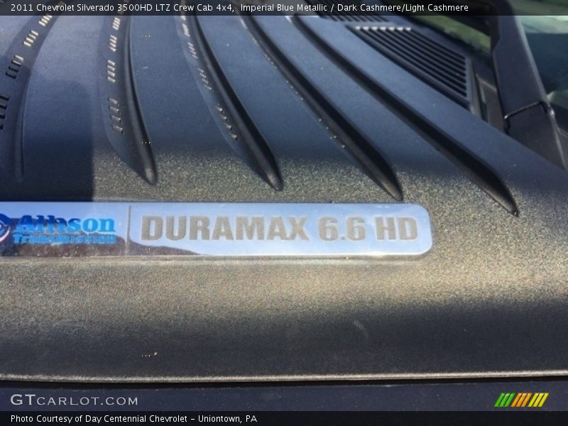 Imperial Blue Metallic / Dark Cashmere/Light Cashmere 2011 Chevrolet Silverado 3500HD LTZ Crew Cab 4x4
