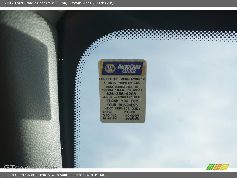 Frozen White / Dark Grey 2012 Ford Transit Connect XLT Van