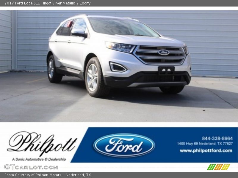 Ingot Silver Metallic / Ebony 2017 Ford Edge SEL