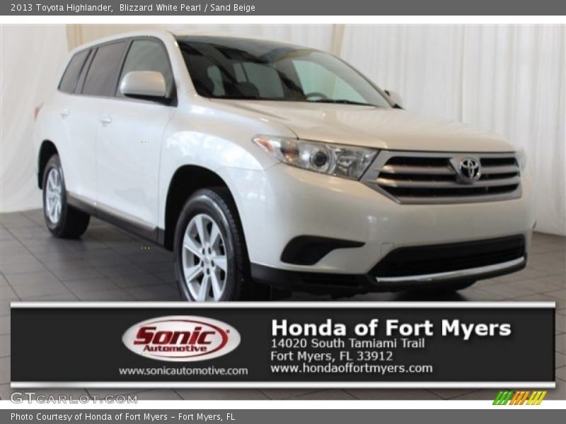 Blizzard White Pearl / Sand Beige 2013 Toyota Highlander