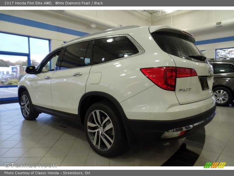 White Diamond Pearl / Black 2017 Honda Pilot Elite AWD