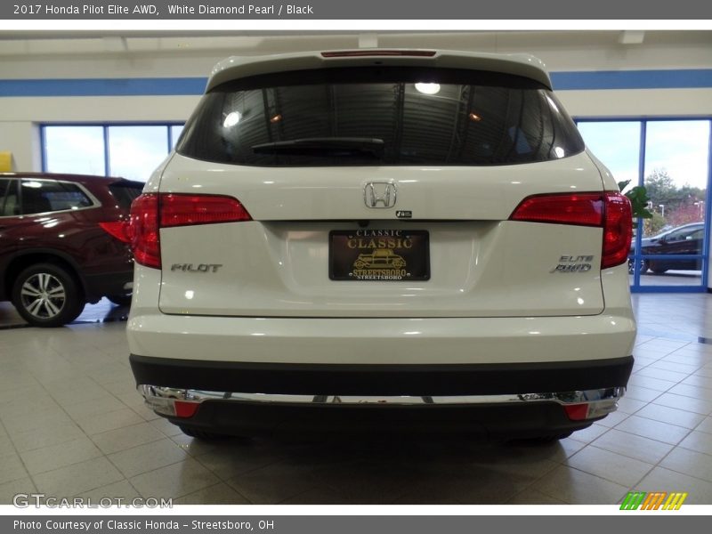 White Diamond Pearl / Black 2017 Honda Pilot Elite AWD