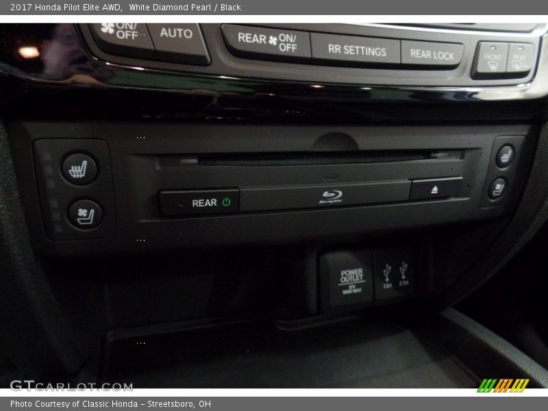 White Diamond Pearl / Black 2017 Honda Pilot Elite AWD
