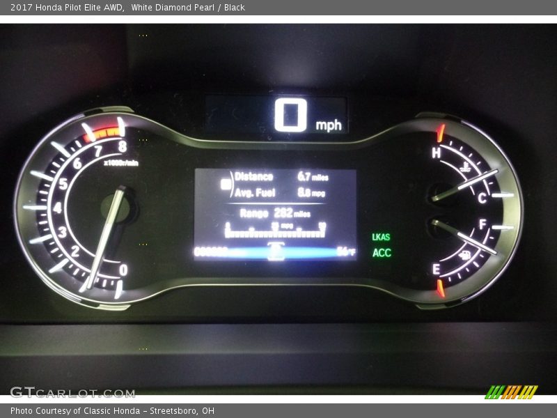 White Diamond Pearl / Black 2017 Honda Pilot Elite AWD