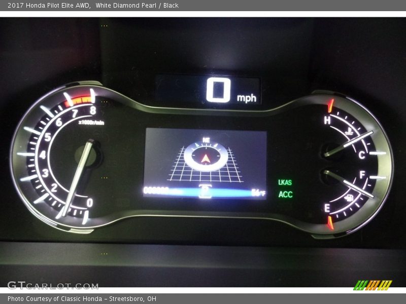 White Diamond Pearl / Black 2017 Honda Pilot Elite AWD