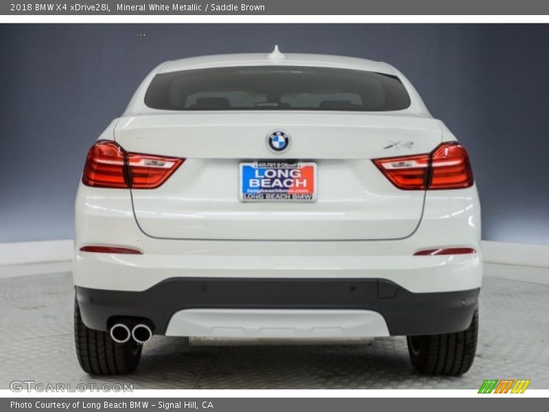Mineral White Metallic / Saddle Brown 2018 BMW X4 xDrive28i