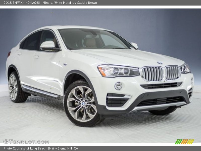 Mineral White Metallic / Saddle Brown 2018 BMW X4 xDrive28i