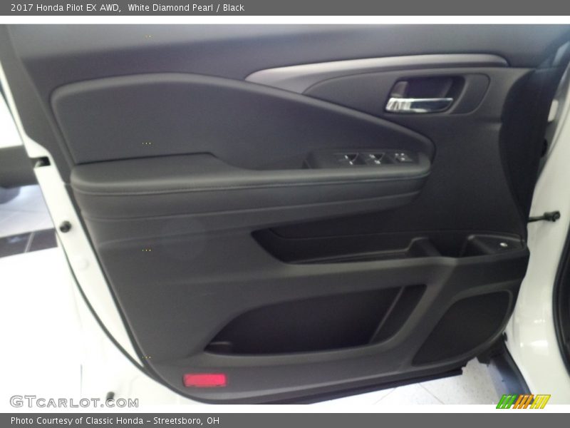 White Diamond Pearl / Black 2017 Honda Pilot EX AWD