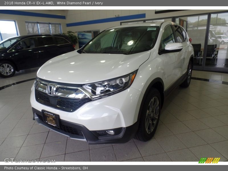 White Diamond Pearl / Ivory 2018 Honda CR-V EX-L AWD