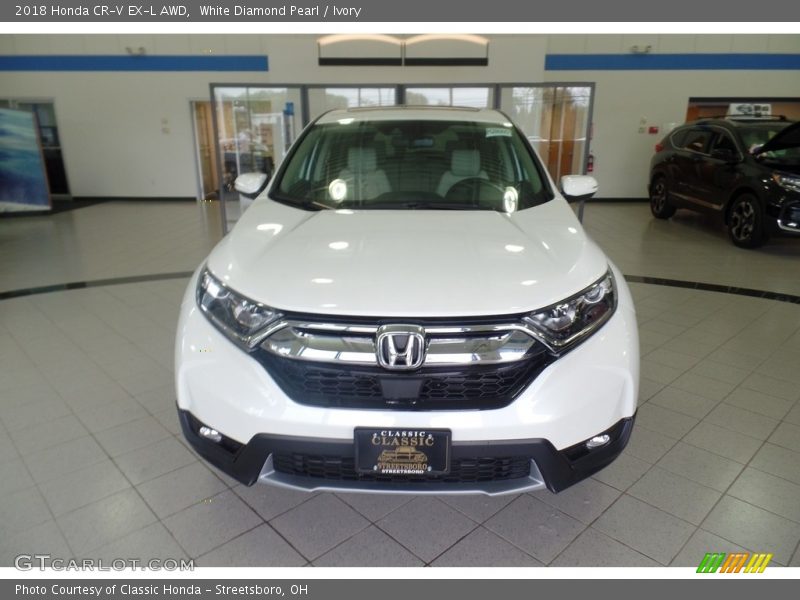 White Diamond Pearl / Ivory 2018 Honda CR-V EX-L AWD