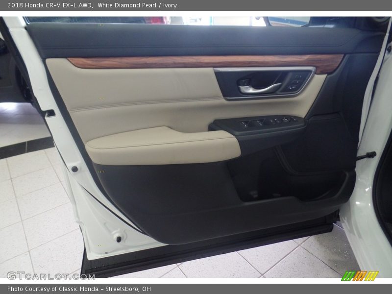 White Diamond Pearl / Ivory 2018 Honda CR-V EX-L AWD