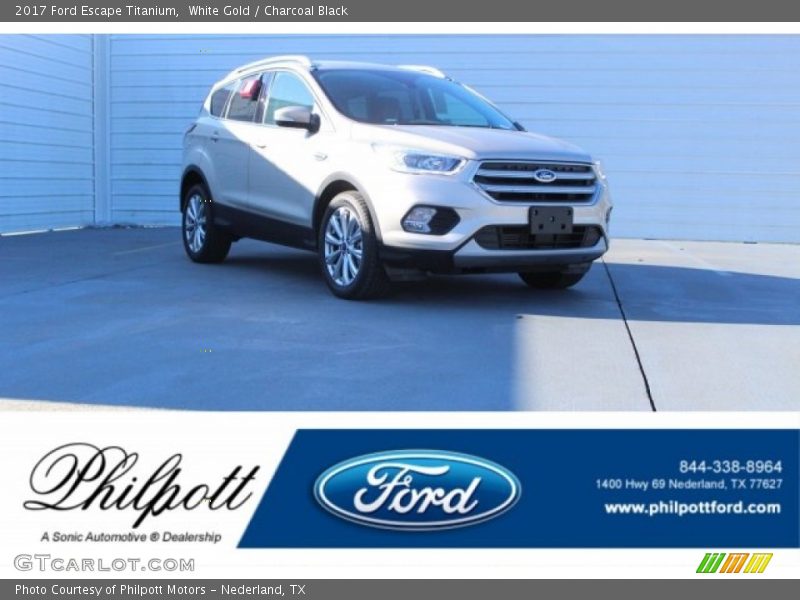 White Gold / Charcoal Black 2017 Ford Escape Titanium
