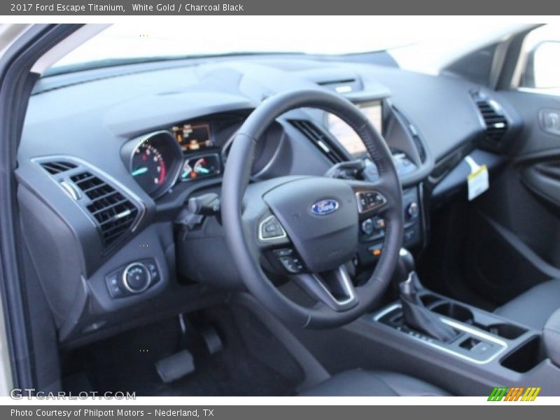 White Gold / Charcoal Black 2017 Ford Escape Titanium