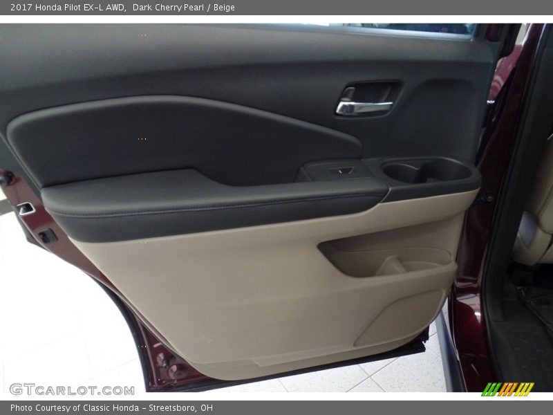 Dark Cherry Pearl / Beige 2017 Honda Pilot EX-L AWD