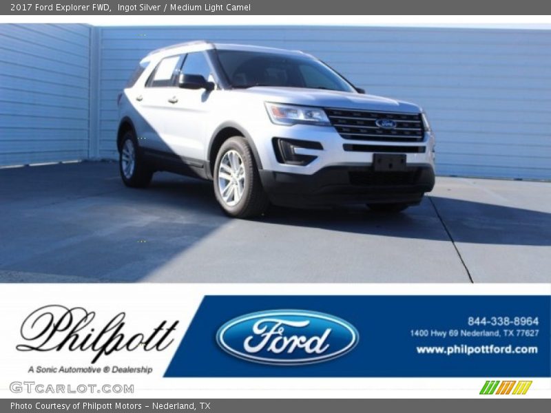 Ingot Silver / Medium Light Camel 2017 Ford Explorer FWD