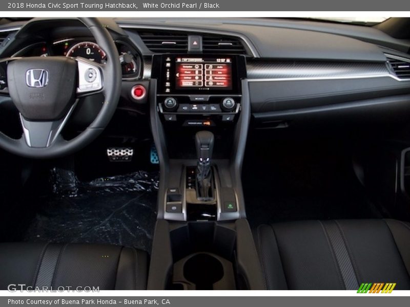 White Orchid Pearl / Black 2018 Honda Civic Sport Touring Hatchback