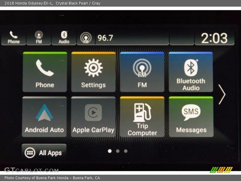 Crystal Black Pearl / Gray 2018 Honda Odyssey EX-L