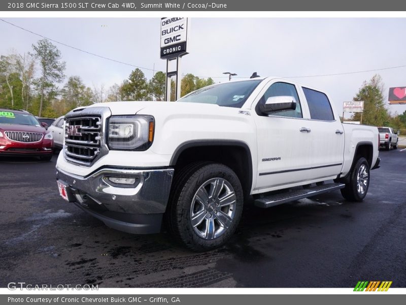 Summit White / Cocoa/­Dune 2018 GMC Sierra 1500 SLT Crew Cab 4WD