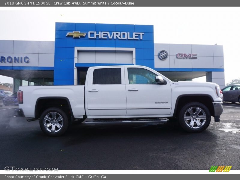 Summit White / Cocoa/­Dune 2018 GMC Sierra 1500 SLT Crew Cab 4WD