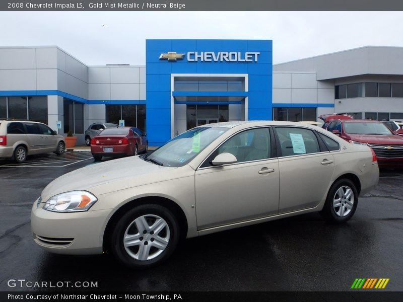 Gold Mist Metallic / Neutral Beige 2008 Chevrolet Impala LS