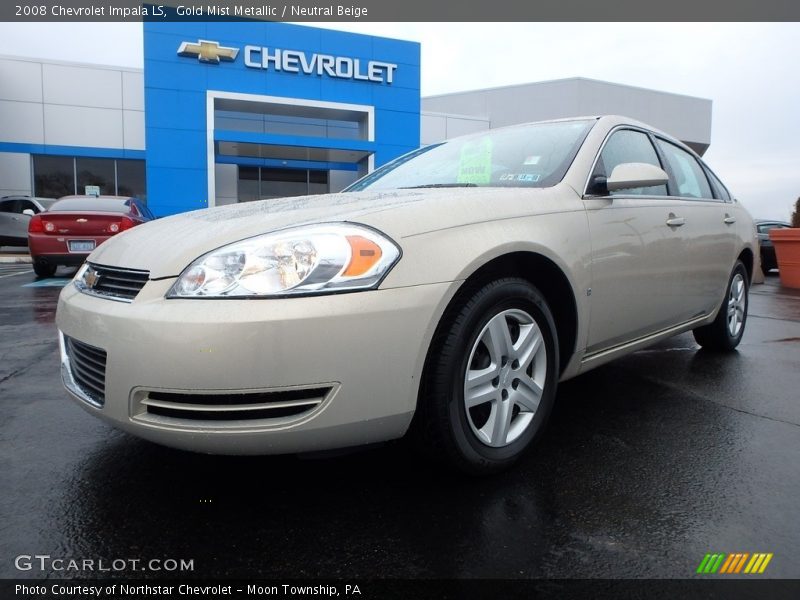 Gold Mist Metallic / Neutral Beige 2008 Chevrolet Impala LS