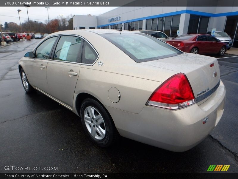 Gold Mist Metallic / Neutral Beige 2008 Chevrolet Impala LS