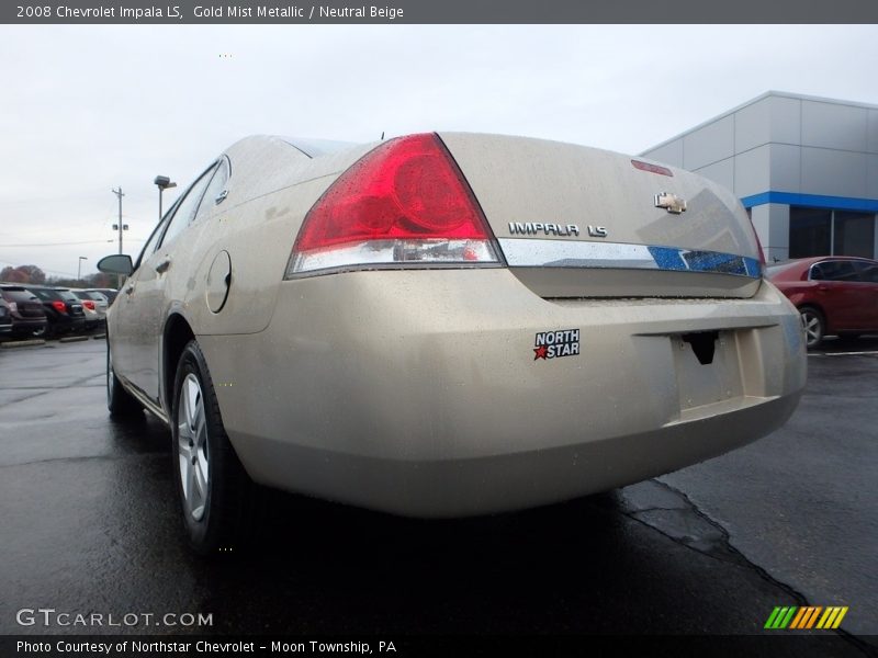 Gold Mist Metallic / Neutral Beige 2008 Chevrolet Impala LS