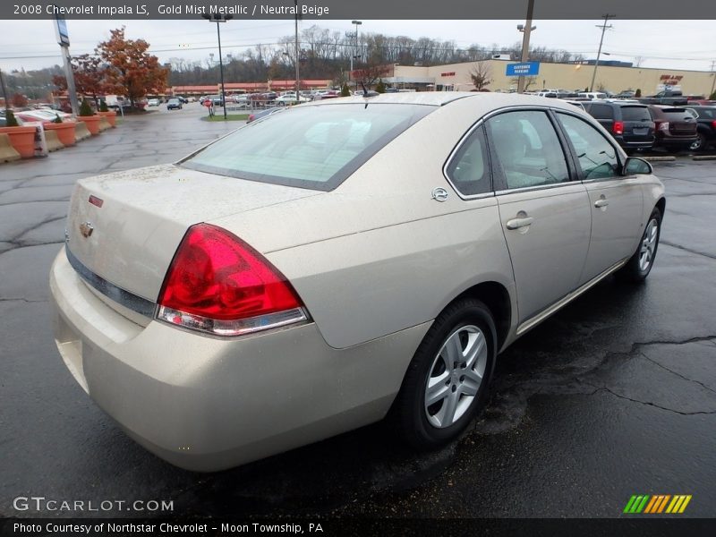 Gold Mist Metallic / Neutral Beige 2008 Chevrolet Impala LS