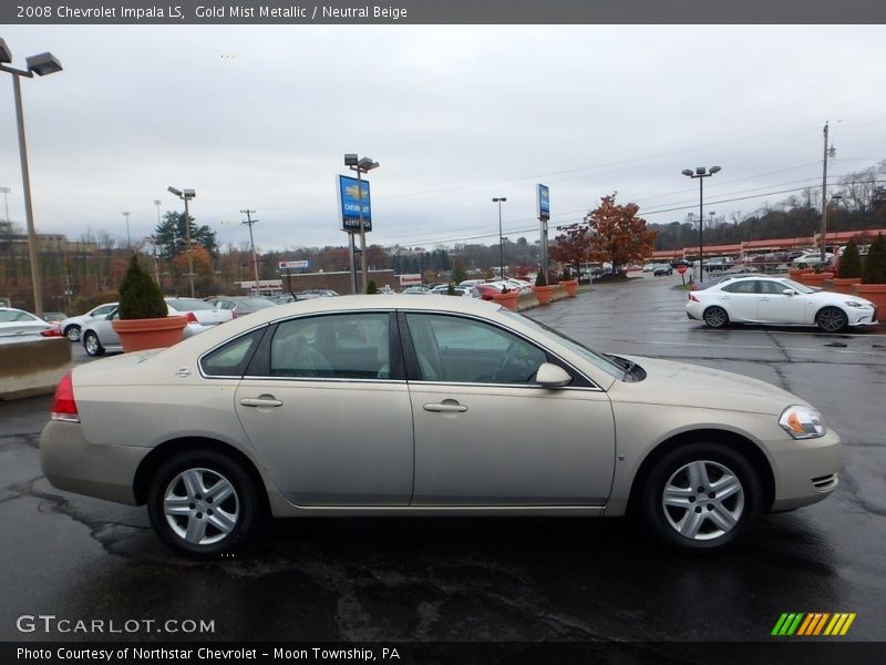 Gold Mist Metallic / Neutral Beige 2008 Chevrolet Impala LS