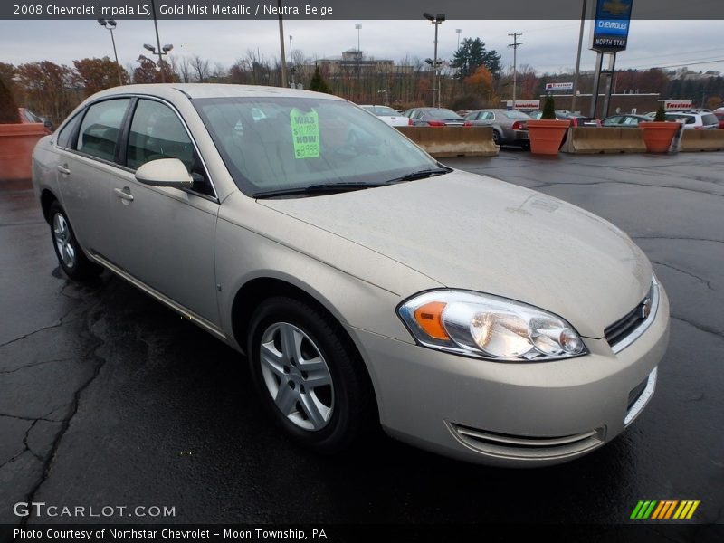 Gold Mist Metallic / Neutral Beige 2008 Chevrolet Impala LS