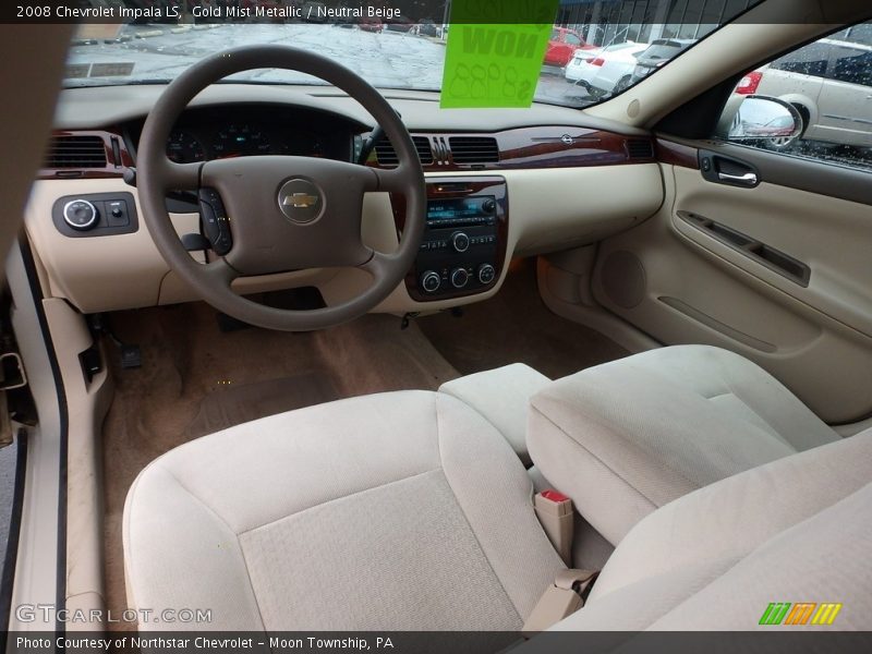 Gold Mist Metallic / Neutral Beige 2008 Chevrolet Impala LS