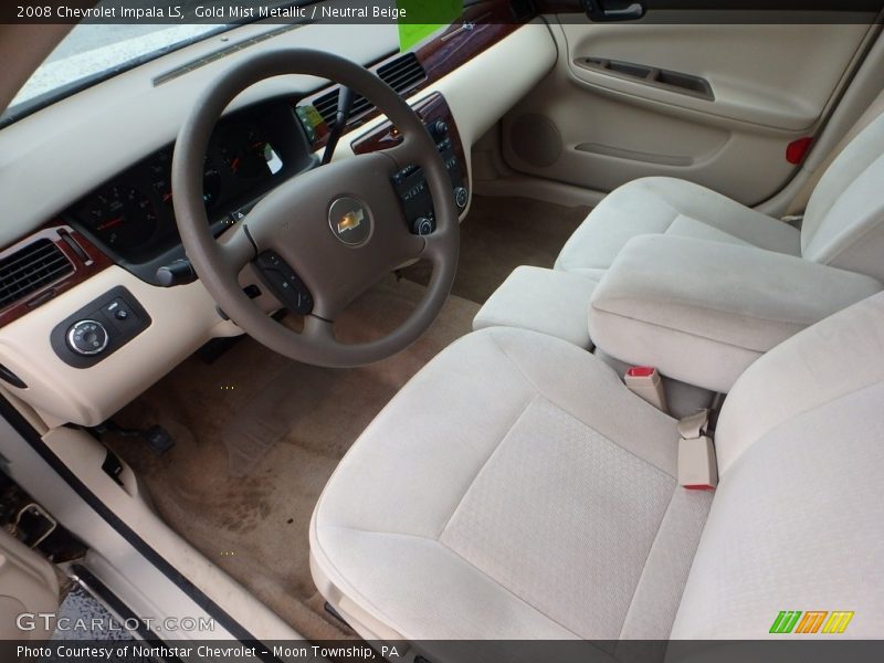 Gold Mist Metallic / Neutral Beige 2008 Chevrolet Impala LS
