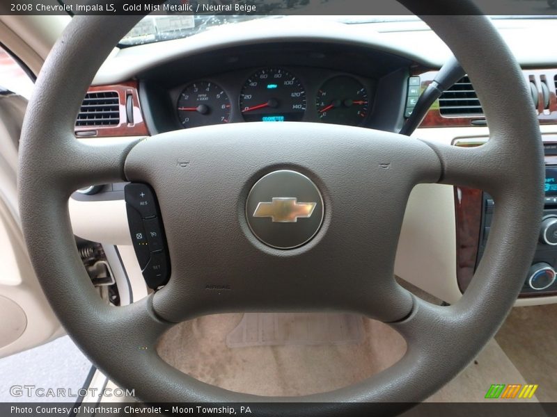 Gold Mist Metallic / Neutral Beige 2008 Chevrolet Impala LS