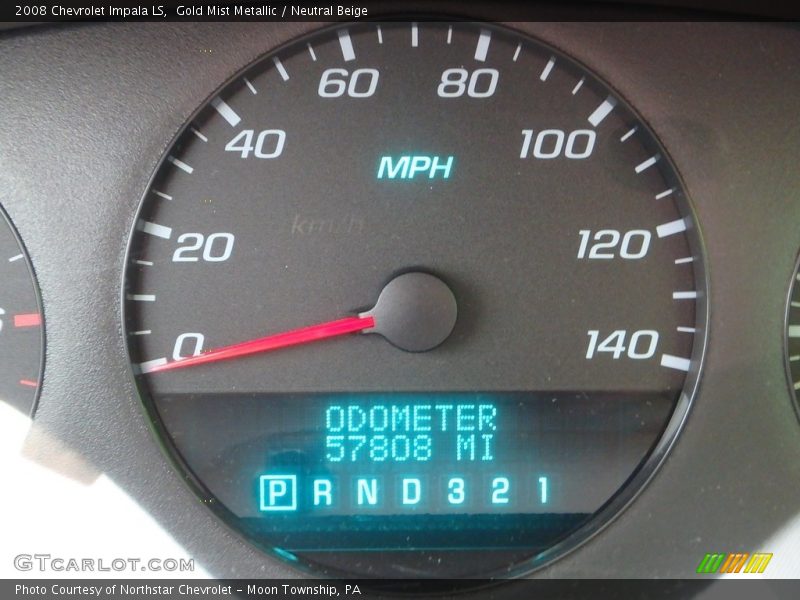 Gold Mist Metallic / Neutral Beige 2008 Chevrolet Impala LS