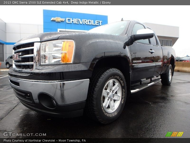 Deep Indigo Metallic / Ebony 2013 GMC Sierra 1500 SLE Extended Cab 4x4