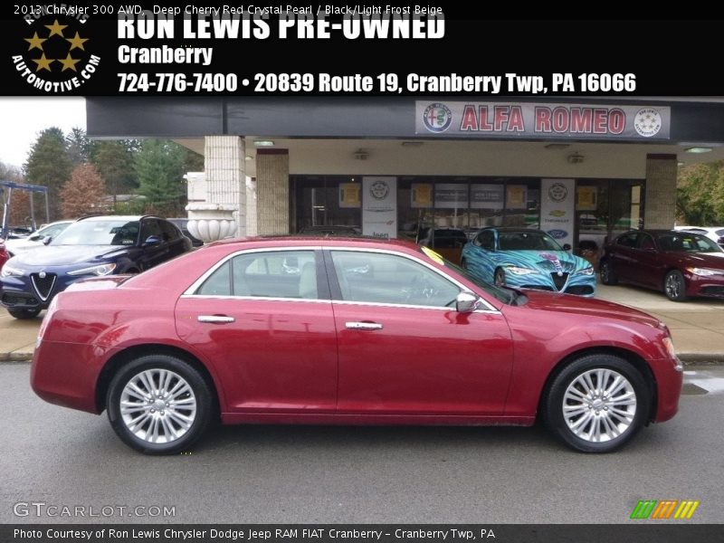 Deep Cherry Red Crystal Pearl / Black/Light Frost Beige 2013 Chrysler 300 AWD