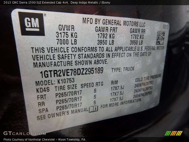 Deep Indigo Metallic / Ebony 2013 GMC Sierra 1500 SLE Extended Cab 4x4